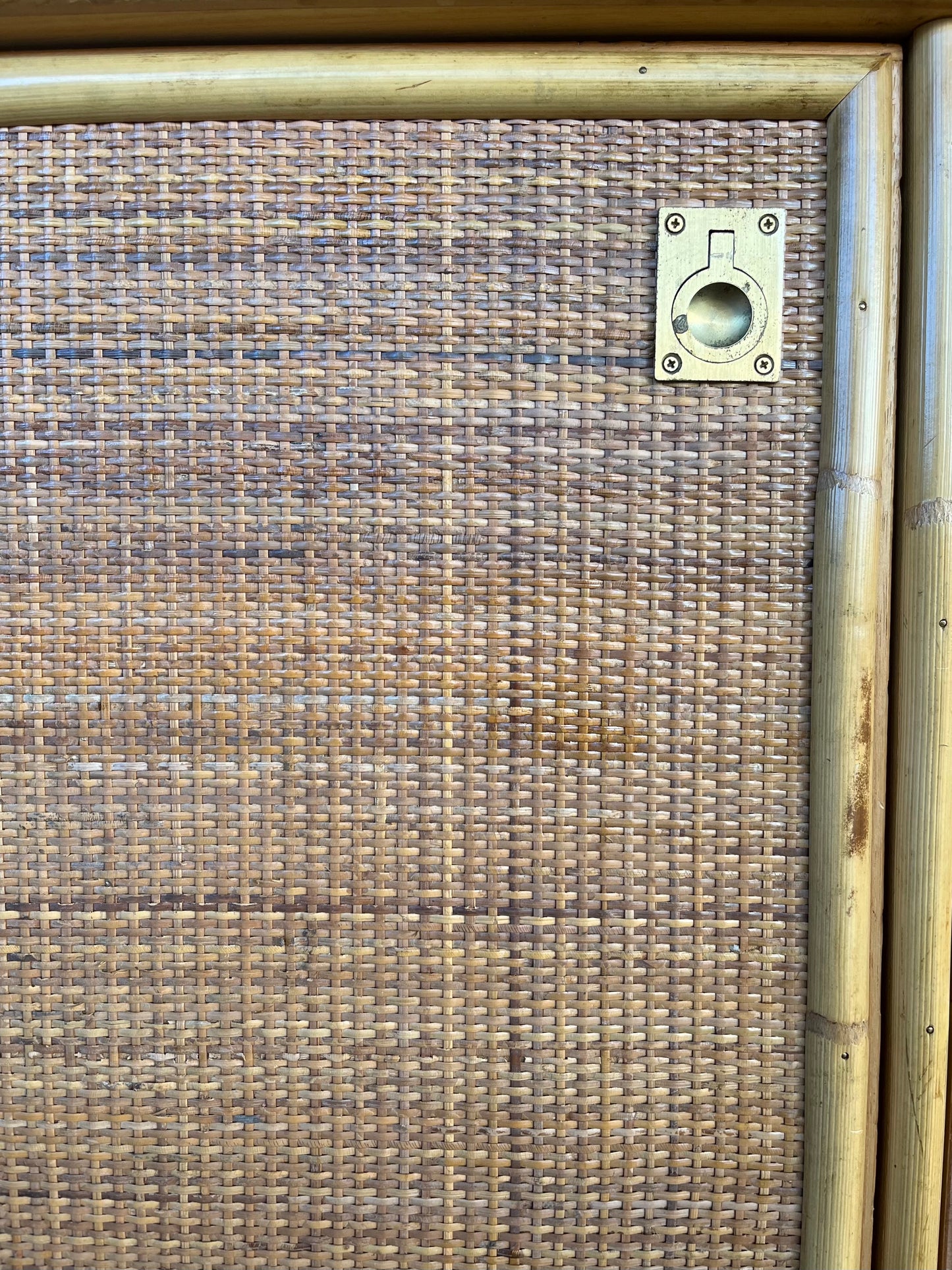 Credenza Italiana in bambù e rattan di Dal Vera, anni ‘70. Italia